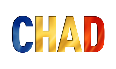 Image showing Chadian flag text font