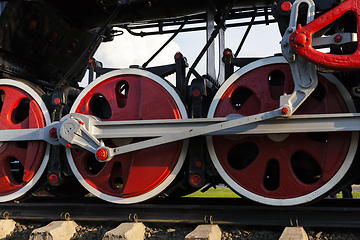 Image showing details of an old steam locomotive