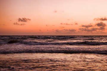 Image showing seascape at sunset