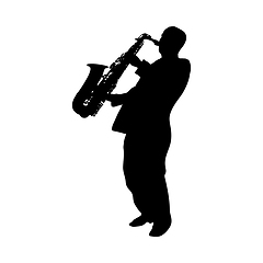 Image showing Saxophonist Silhouette