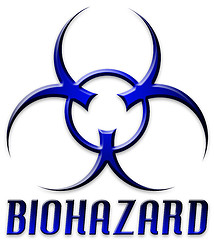 Image showing Beveled Red Biohazard Logo