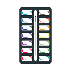 Image showing Watercolor Paint-box Icon