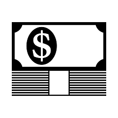 Image showing Banknote On Top Of Money Stack Icon