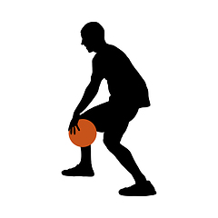 Image showing Basketball Player Silhouette