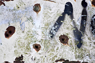 Image showing Rusted Bullet Holes