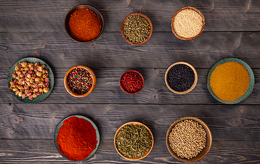 Image showing Colorful herbs and spices