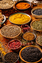 Image showing Colorful spices and herbs