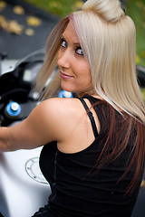 Image showing Blonde Biker Girl