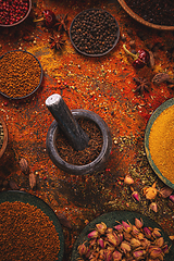 Image showing Different spices and herbs
