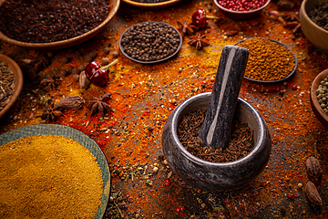 Image showing Assorted ground spices