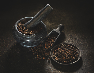 Image showing Dried black peppercorns