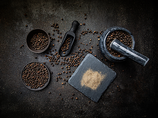 Image showing Pile of ground black pepper.