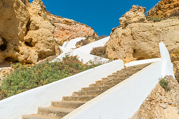 Image showing Stairs to a pool of natural sea water