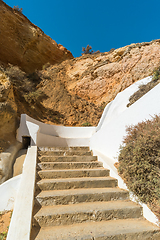 Image showing Stairs to a pool of natural sea water