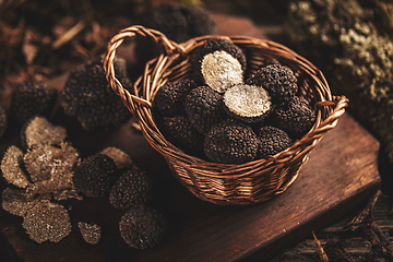 Image showing Black truffle mushrooms