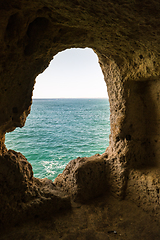 Image showing Rocky coastline near Carvoeiro