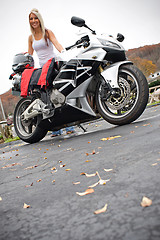 Image showing Blonde Biker Chick