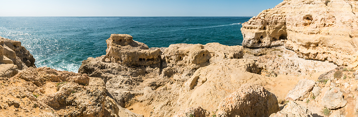 Image showing Rocky coastline near Carvoeiro