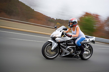 Image showing Blonde Biker Girl