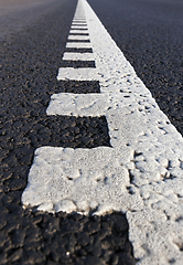 Image showing white road markings