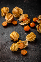 Image showing Fresh juicy organic Cape gooseberries