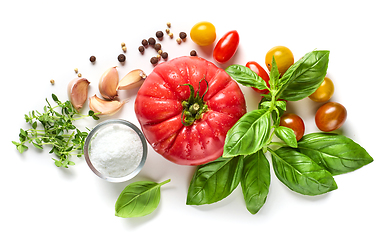 Image showing composition of fresh tomato and spices