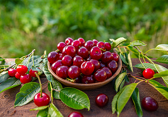 Image showing Juicy sour cherries