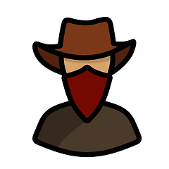 Image showing Cowboy With A Scarf On Face Icon