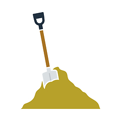 Image showing Icon Of Construction Shovel And Sand