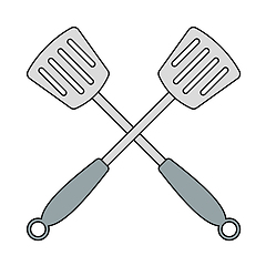 Image showing Crossed Frying Spatula