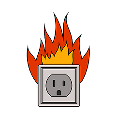 Image showing Electric Outlet Fire Icon