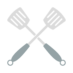 Image showing Crossed Frying Spatula