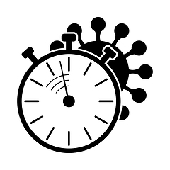 Image showing Coronavirus Molecule Under Stopwatch Icon
