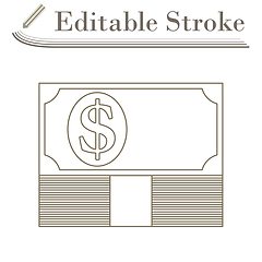 Image showing Banknote On Top Of Money Stack Icon