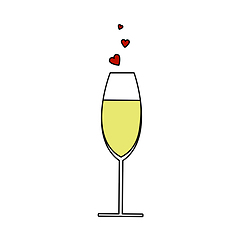 Image showing Champagne Glass With Heart Icon