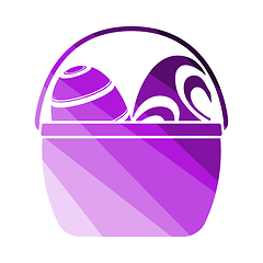 Image showing Easter Basket With Eggs Icon