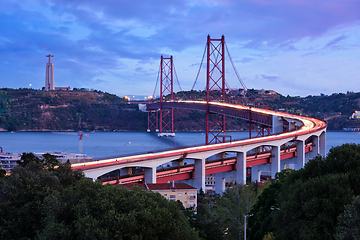 Image showing View of Lisbon from Miradouro do Bairro do Alvito viewpoint. Lisbon, Portugal