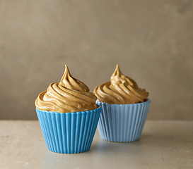 Image showing whipped caramel and coffee mousse dessert