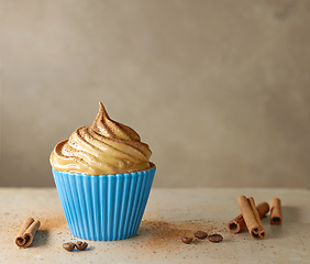 Image showing whipped caramel and coffee mousse dessert