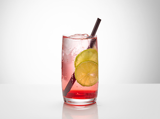 Image showing glass of fresh summer cocktail