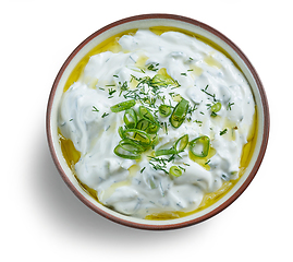 Image showing bowl of sour cream or greek yogurt