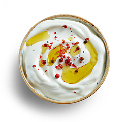 Image showing bowl of sour cream or greek yogurt