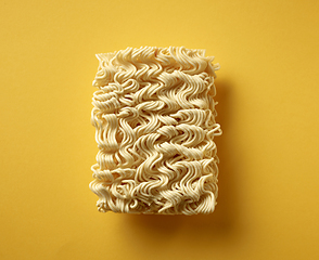 Image showing noodles on yellow background