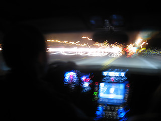 Image showing Night Driving Light Trails