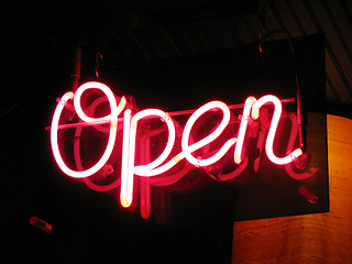 Image showing neon open sign