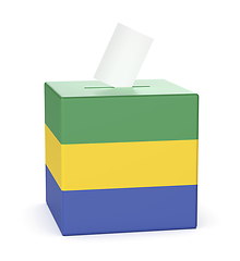 Image showing Ballot box with the flag of Gabon