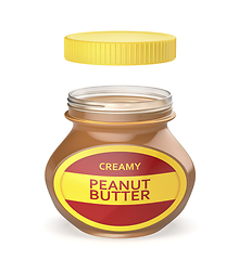 Image showing Glass jar with peanut butter