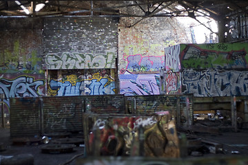 Image showing Graffiti Covered Slums