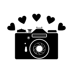 Image showing Camera With Hearts Icon