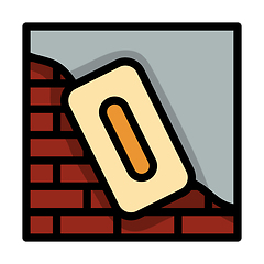 Image showing Icon Of Plastered Brick Wall